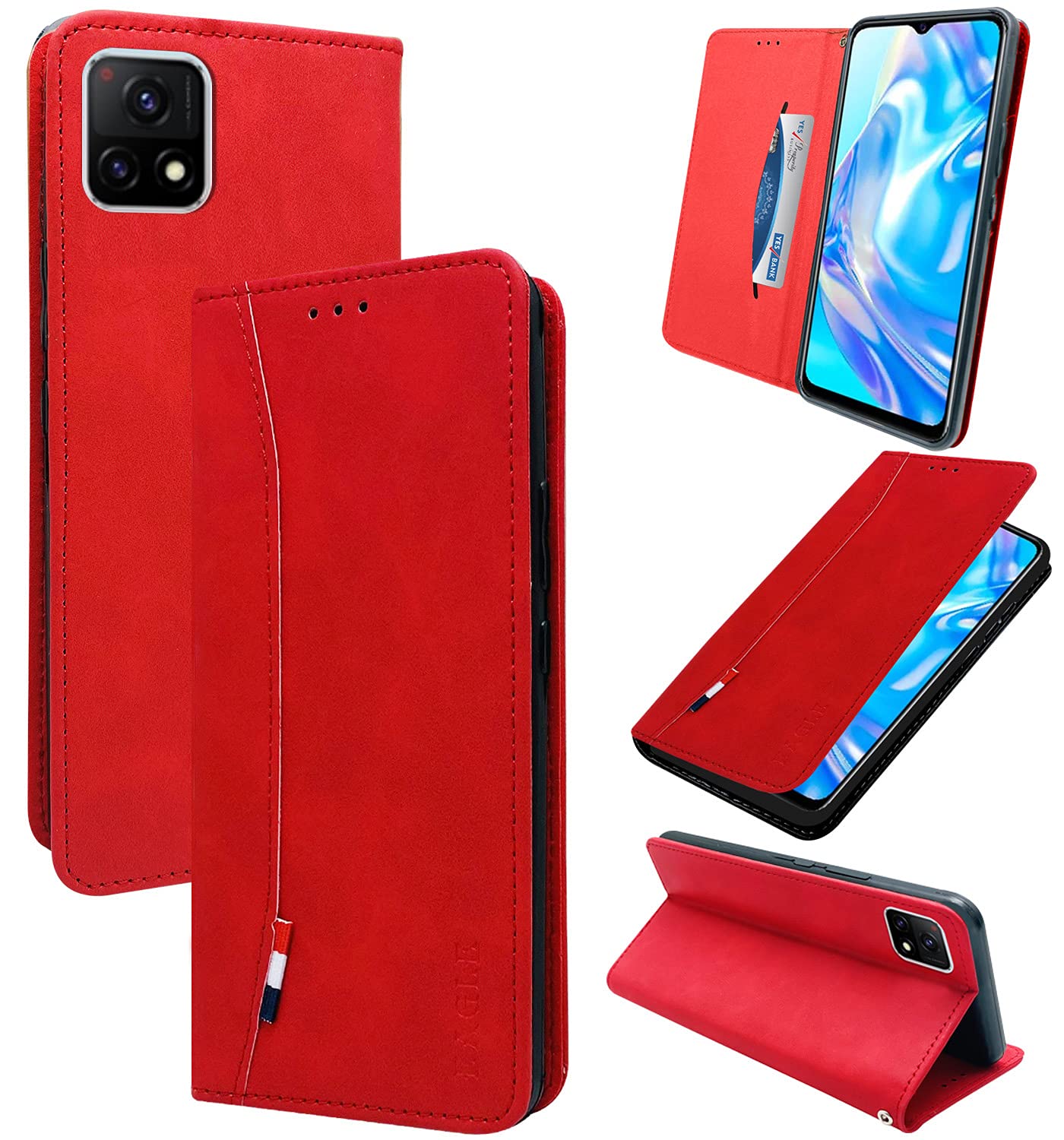 For Vivo Y31sLeather Velvet Feel Premium Flip Case Cover