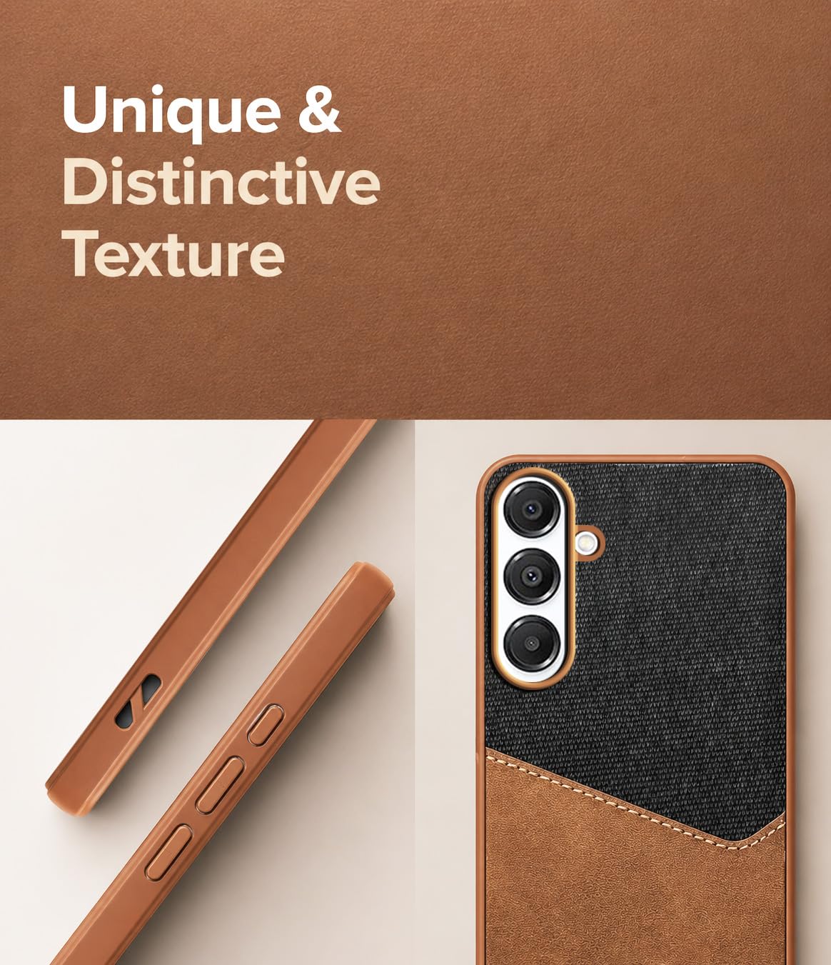 For Samsung Galaxy A16 5G Back Cover Case (Dual PU Leather Stitch | Professional Minimalist | Soft and Flexible)