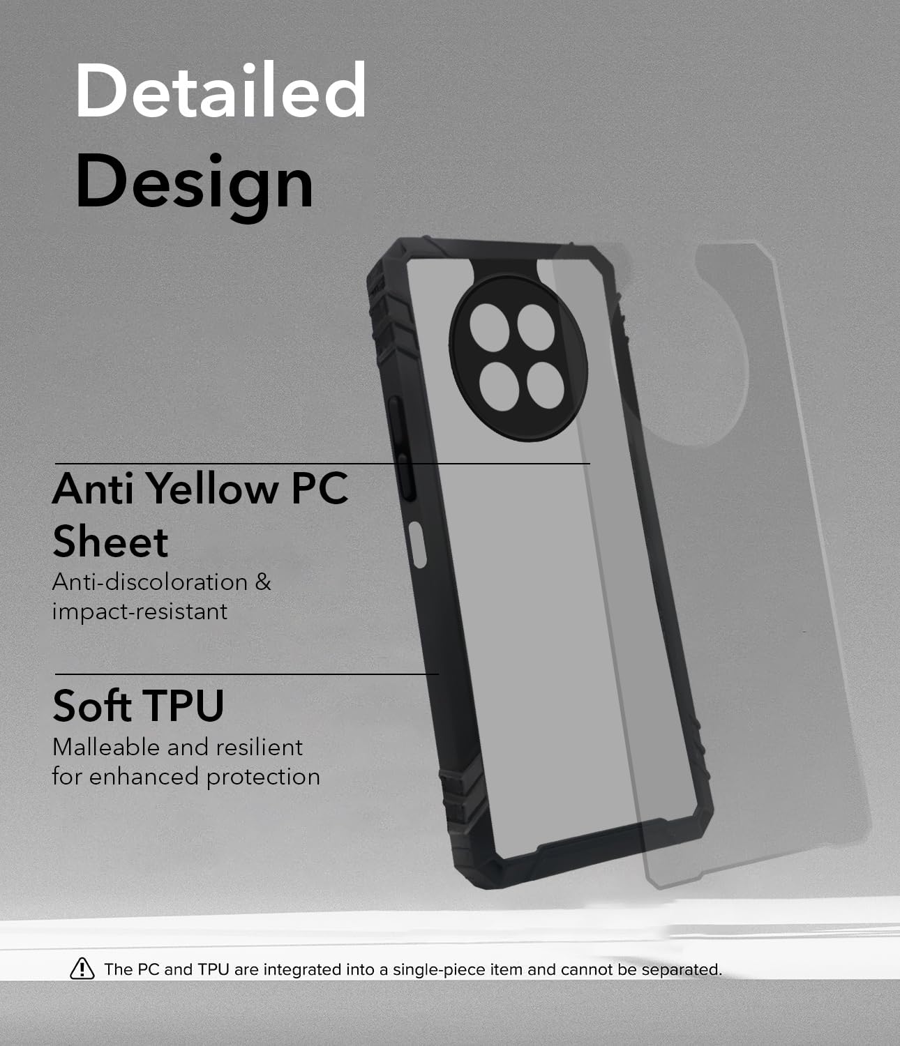 For Realme 12 | Realme 12X Back Cover Case (Ultimate Shockproof Bumpers | Anti Yellow | Rugged Armor | Hybrid PC | Black )