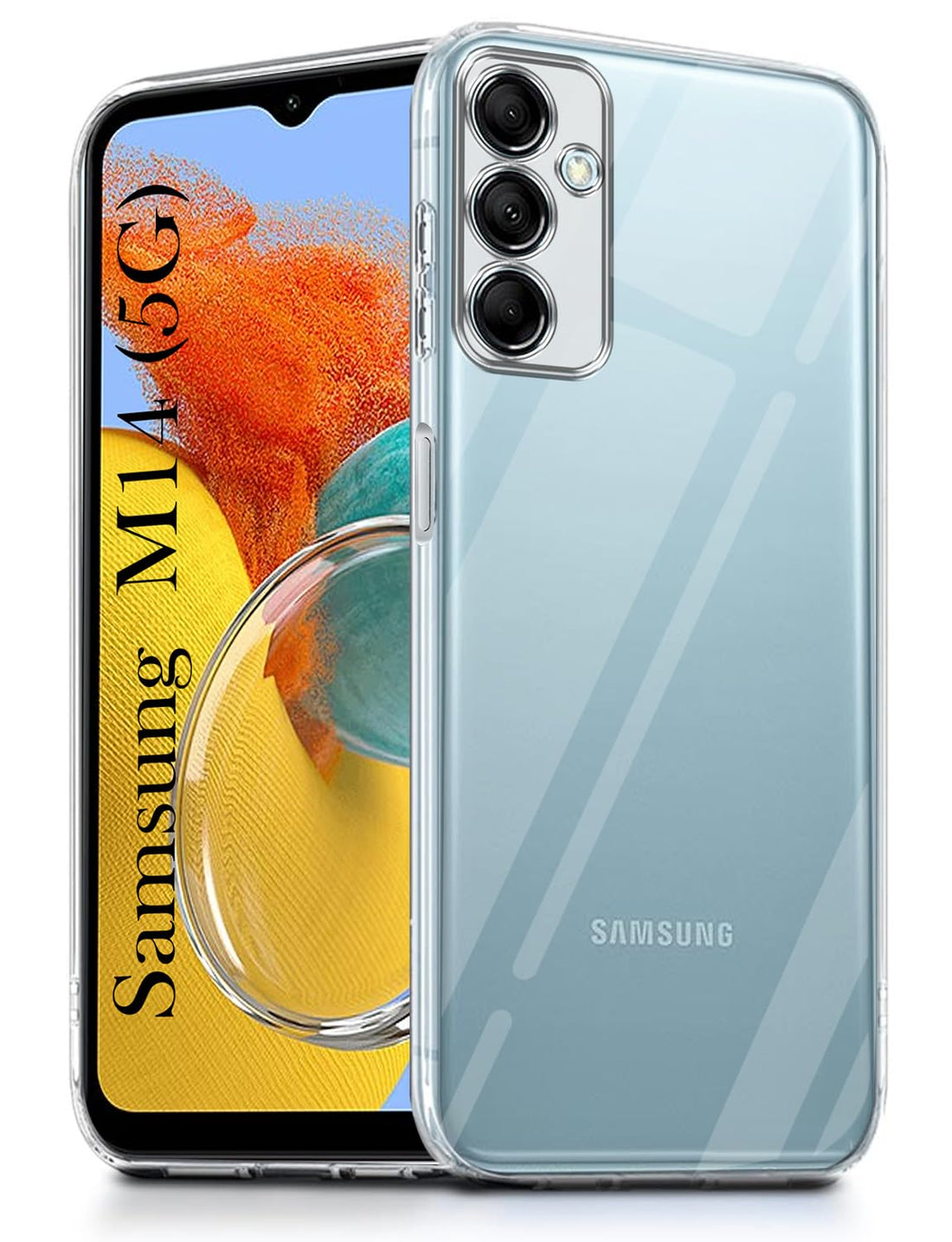 For Samsung Galaxy M14 5G Back Case Cover ( Silicone Clear Shockproof Case with Camera Protection | Flexible and Soft)
