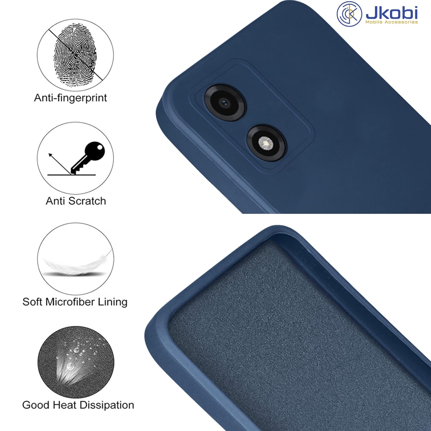 For Motorola Moto E13 Back Cover Case (Matte Finish Silicone with Inside Fiber Cloth)