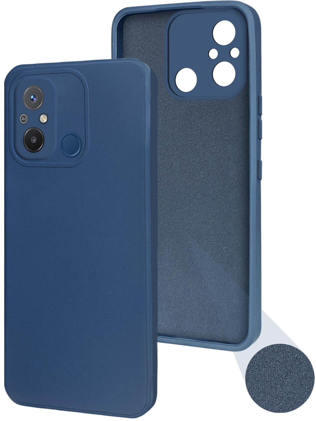 For Xiaomi Redmi 12C Back Cover Case (Matte Finish Silicone with Inside Fiber Cloth)