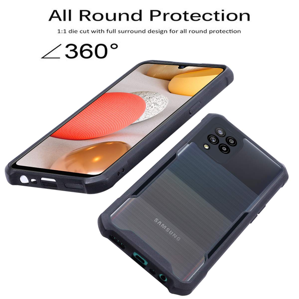 For Samsung Galaxy M42 5G Hard PC Crystal Bumper Shockproof Back Cover Case with Camera Protection (Matte Black)
