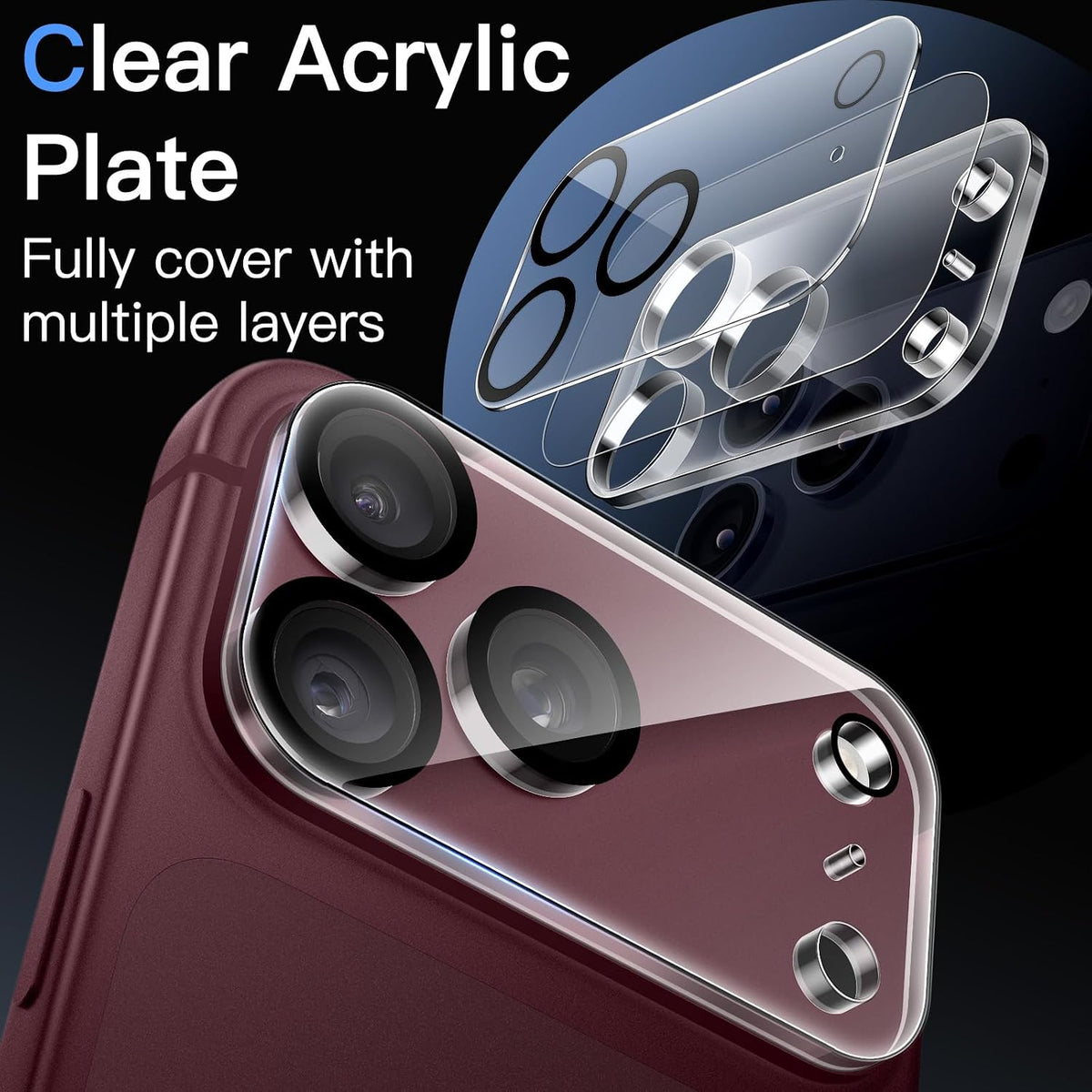 Crystal Clear Camera Lens Protector for iPhone 18 Pro Max – Sapphire 9H+ Glass, Anti-Scratch, Anti-Drop & Case Friendly