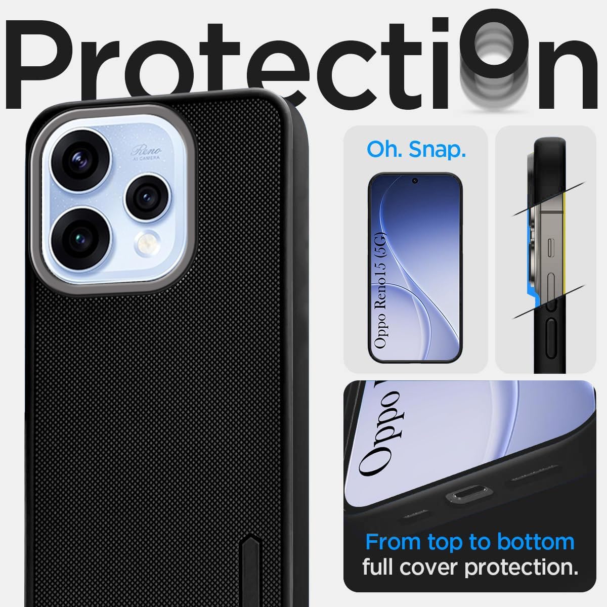 For Oppo Reno15 5G | Oppo Reno 15 5G Back Cover Case Rubberised (Textured Grip Design| Micro-Fiber Cloth Inside | Slim and Light Weight | Soft Touch and Feel)
