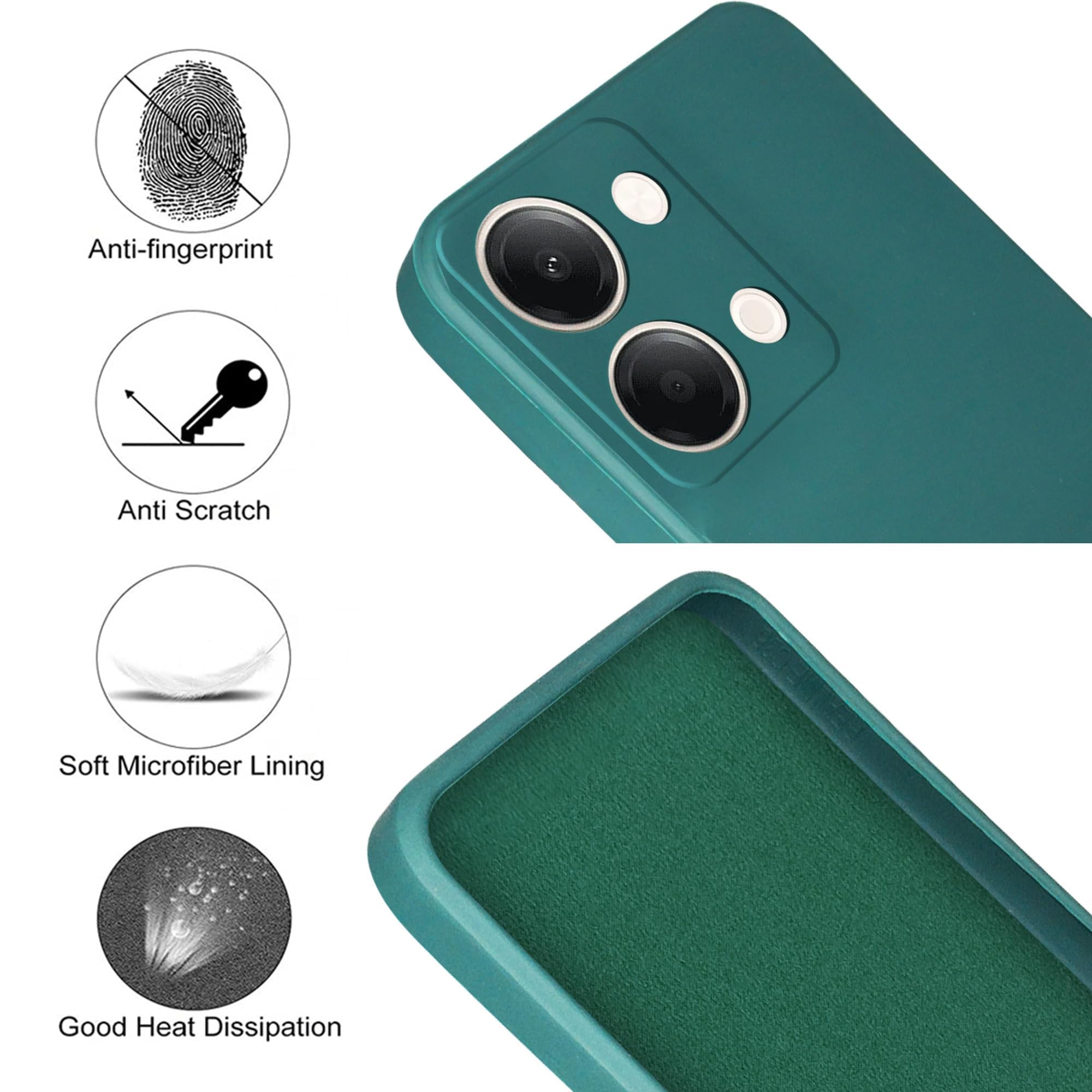 For Vivo iQOO Z11 Lite Back Cover Case (Matte Finish Silicone with Inside Fiber cloth)