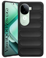 For vivo iQOO Z9s Back Cover Case (Matte Liquid Silicone | Professional Design | Camera Protection | Wave Black)