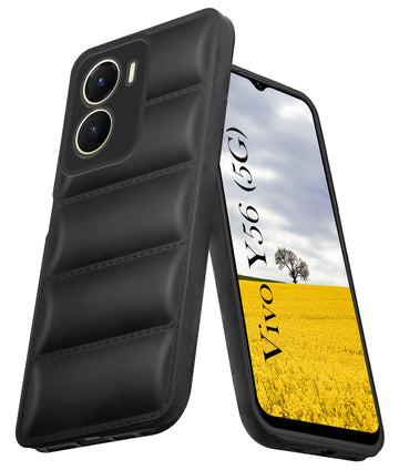 For Vivo Y56 5G Back Cover Case (Puffer Cushion Wave Design | Camera Protection)