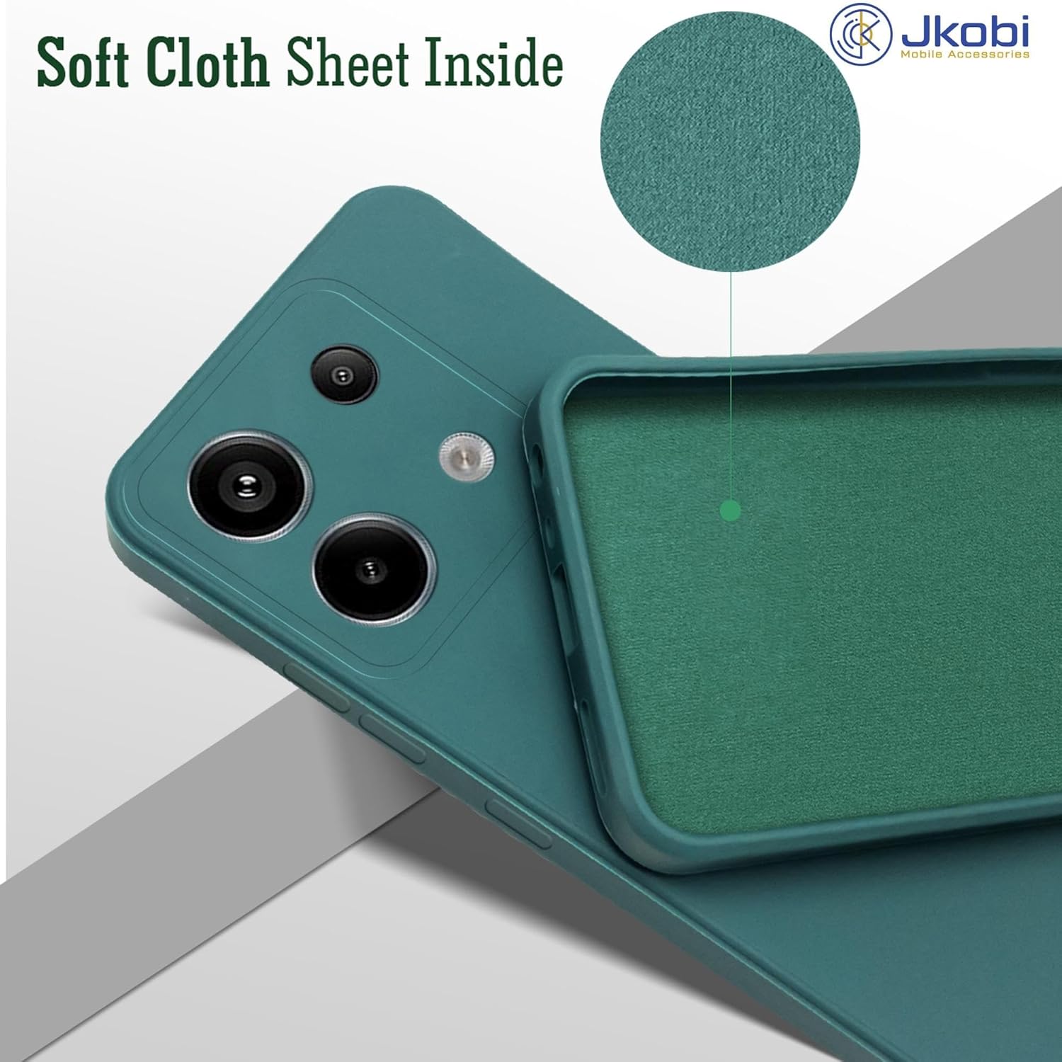 For Redmi Note 13 Pro Back Cover Case (Matte Finish Silicone with Inside Fiber Cloth)