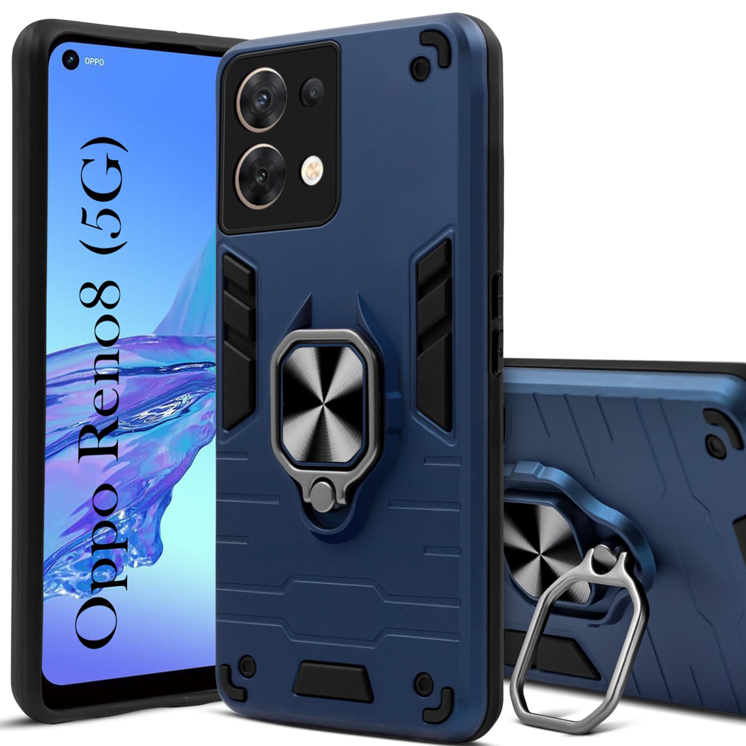 For Oppo Reno 8 5G Back Cover Case (Shockproof Polycarbonate Dual Layer Hybrid Armor)