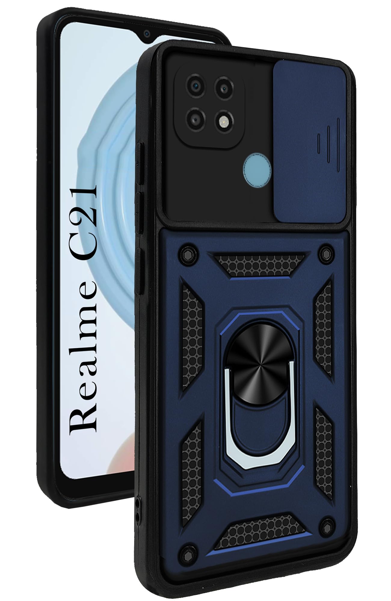 For Realme C21 Back Cover Case (Hybrid Dual Armor Polycarbonate)