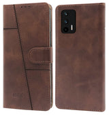 For Realme GT 5G Flip Cover Case (Stitched Leather with Magnetic Closure)