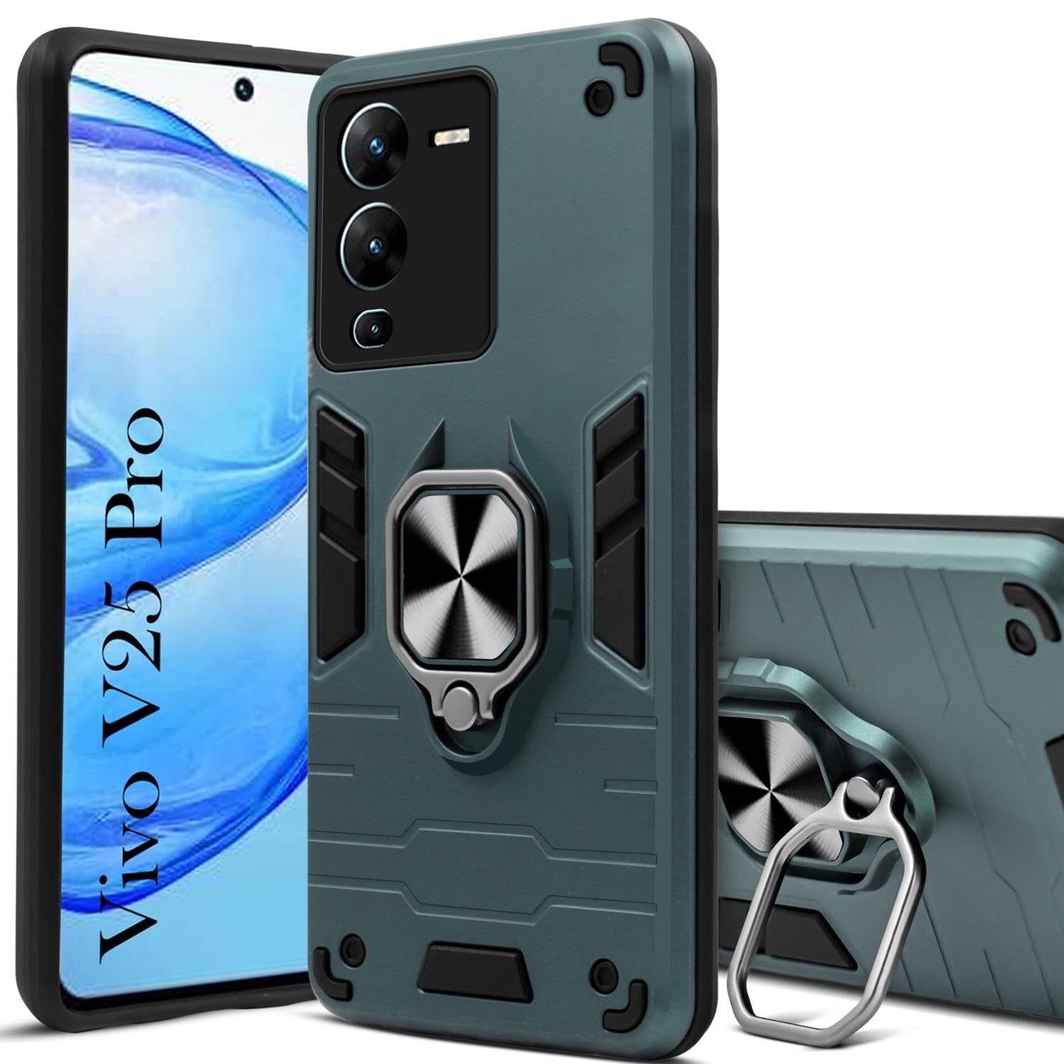 For Vivo V25 Pro Back Cover Case (Shockproof Polycarbonate Dual Layer Hybrid Armor)