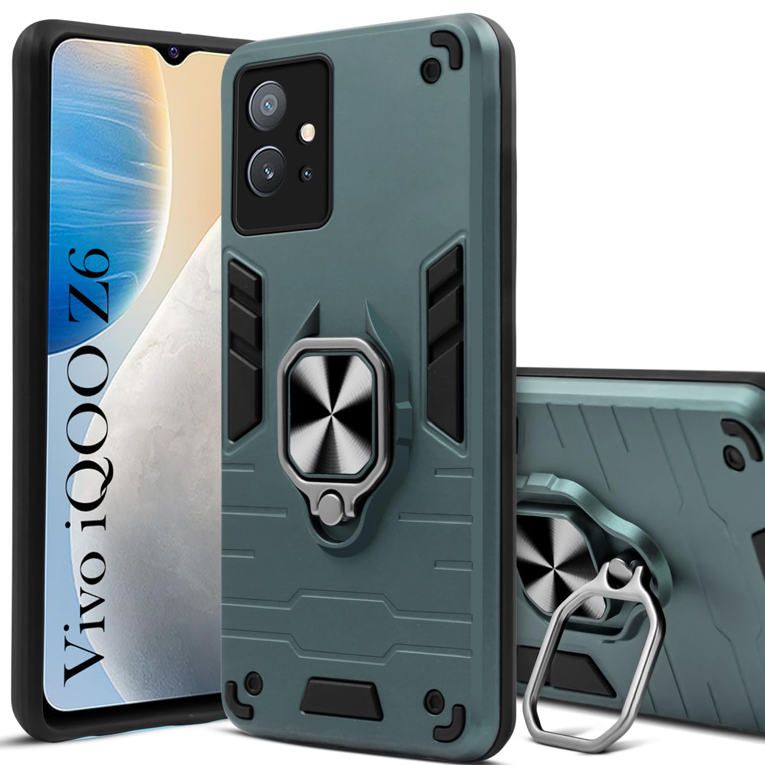 For Vivo iQOO Z6 5G Back Cover Case (Shockproof Polycarbonate Layer Hybrid Armor)