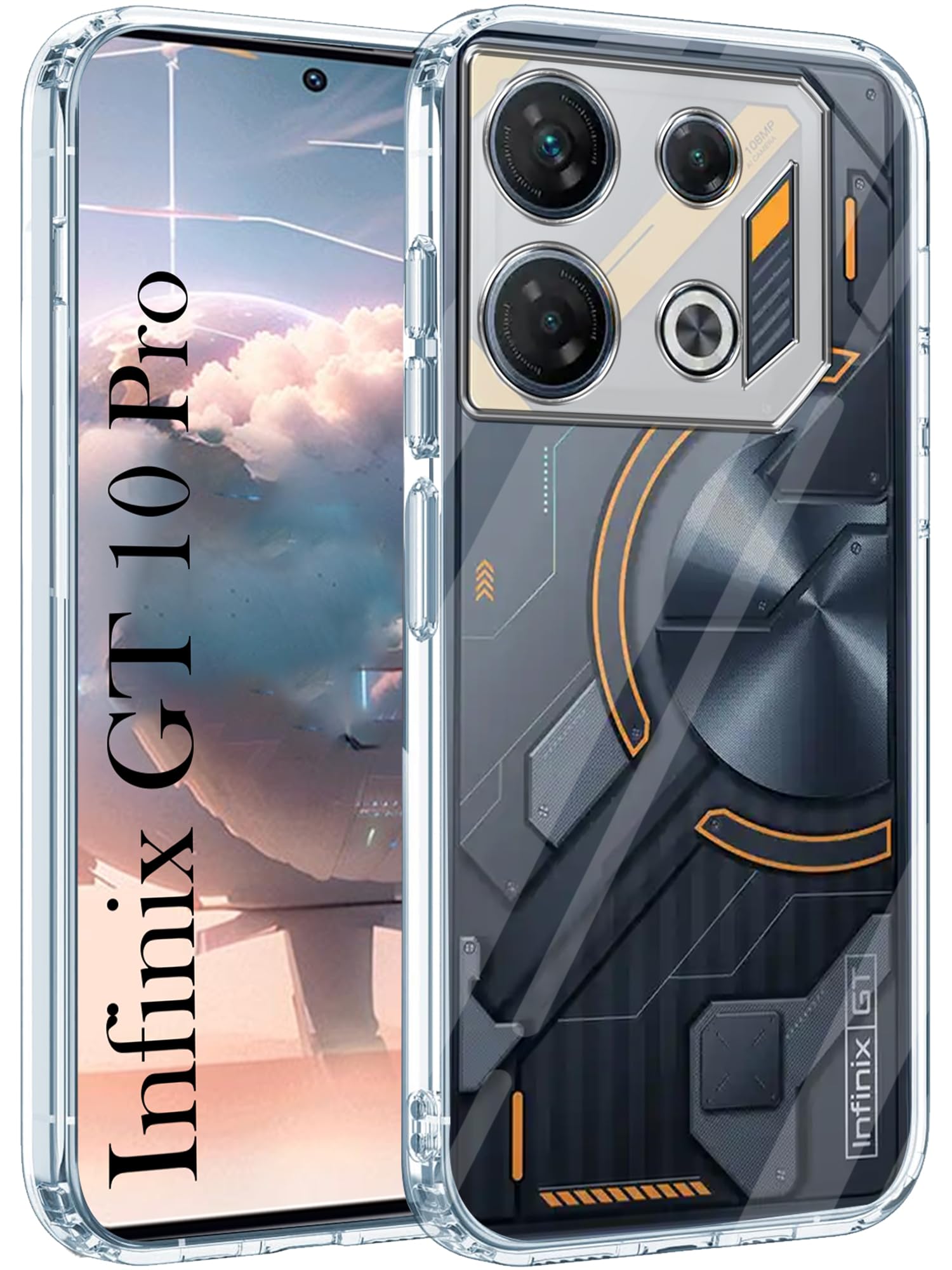 For Infinix GT 10 Pro Back Case Cover (Shockproof Case Silicone Clear | Camera Protection | Flexible and Soft)