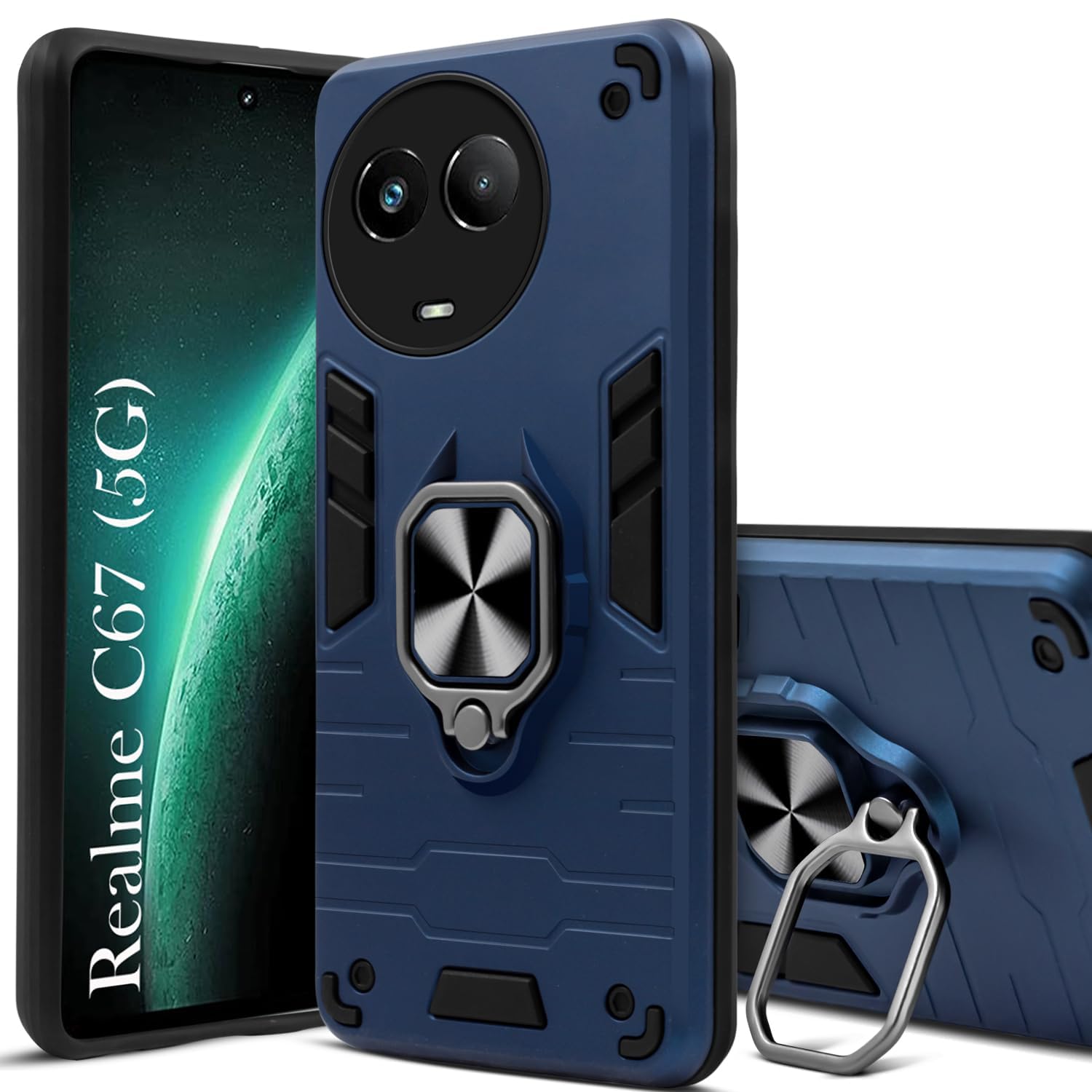 For Realme C67 Back Cover Case (Shockproof Polycarbonate Dual Layer Hybrid Armor)