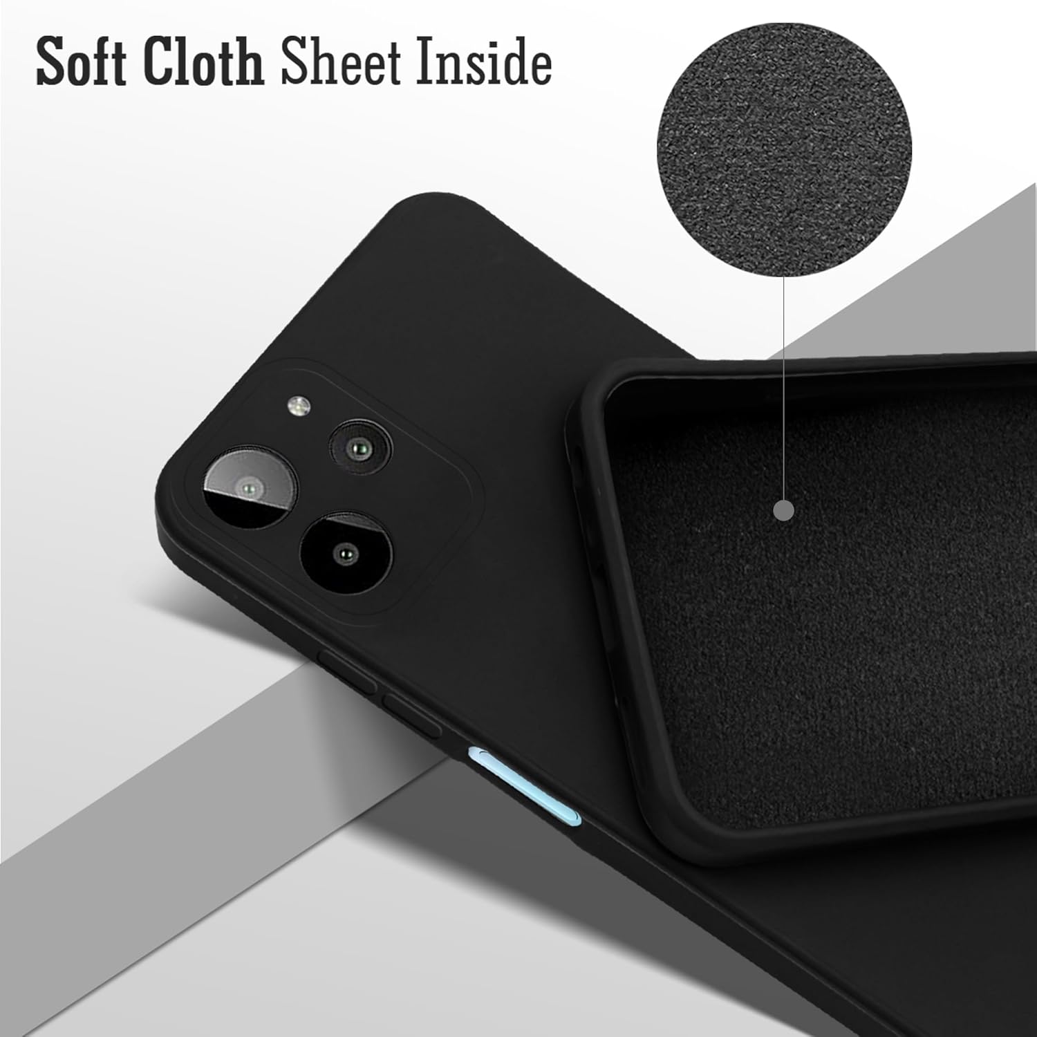 For Lava Yuva 2 Pro Back Cover Case (Matte Finish Silicone with Inside Fiber Cloth)