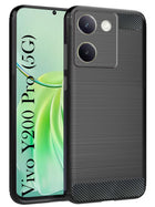 For Vivo Y200 Pro 5G Back Cover Case (Hybrid Armor Case | Carbon Fiber Shockproof | Soft and Flexible)