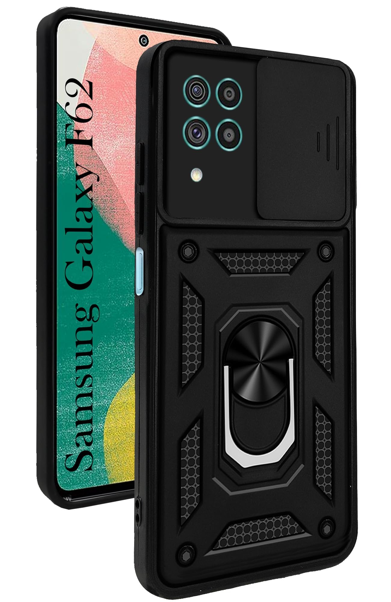 For Samsung Galaxy F62 Back Cover Case (Hybrid Dual Armor Polycarbonate)