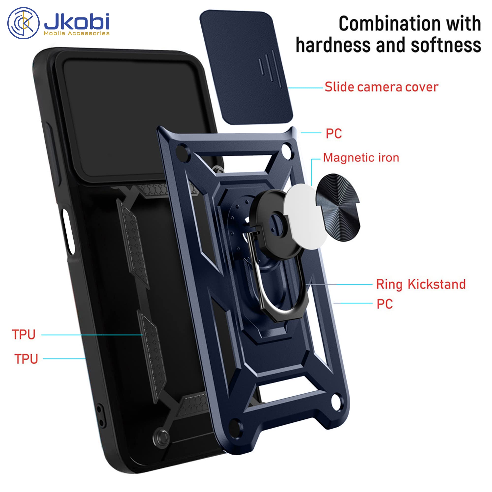 For Oppo A77 4G | Oppo A77s  Back Cover Case (Hybrid Dual Armor Polycarbonate | Carbon Black)