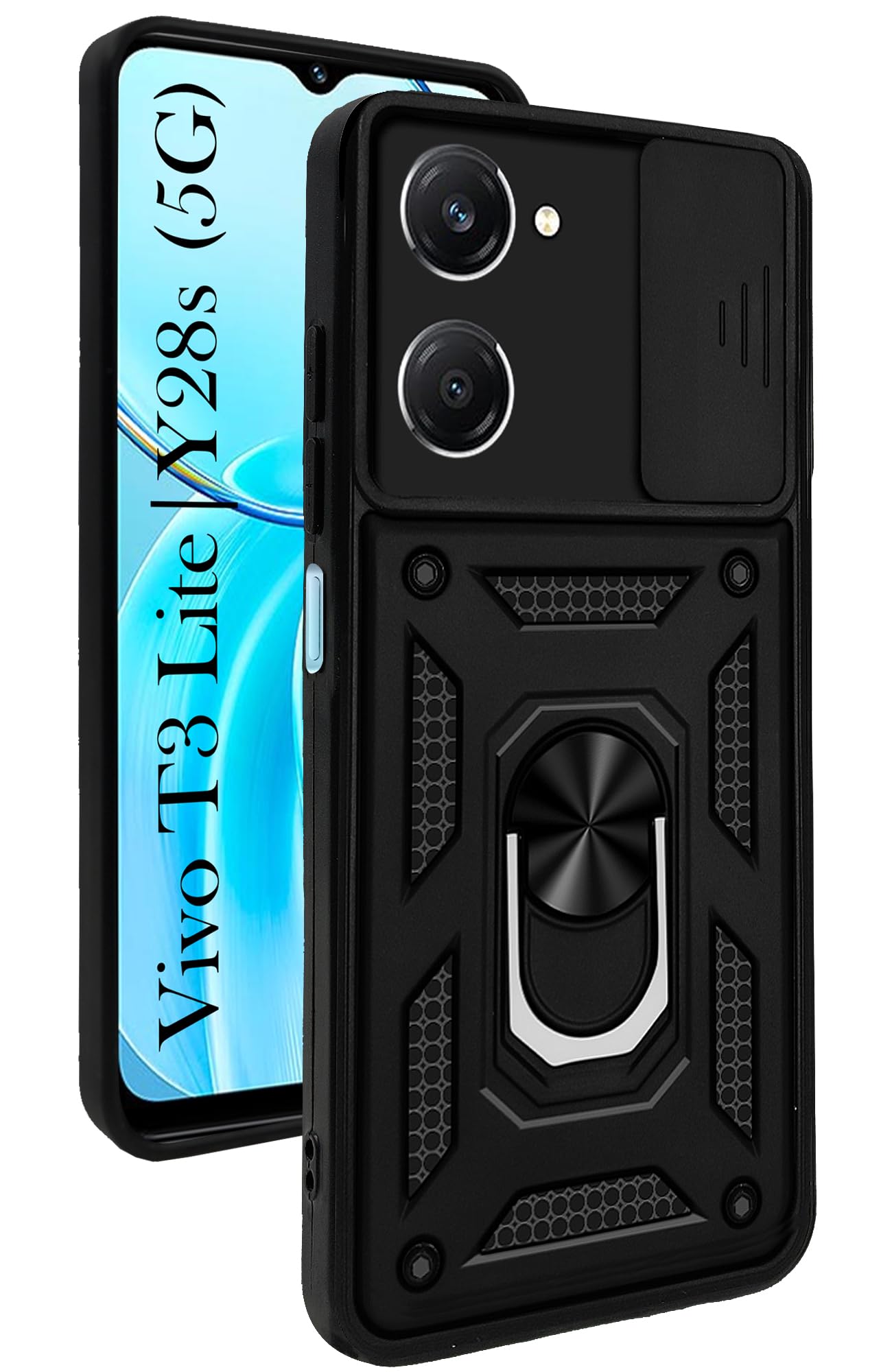 For Vivo T3 Lite 5G | Vivo Y28s 5G Back Cover Case (Hybrid Dual Armor Polycarbonate)