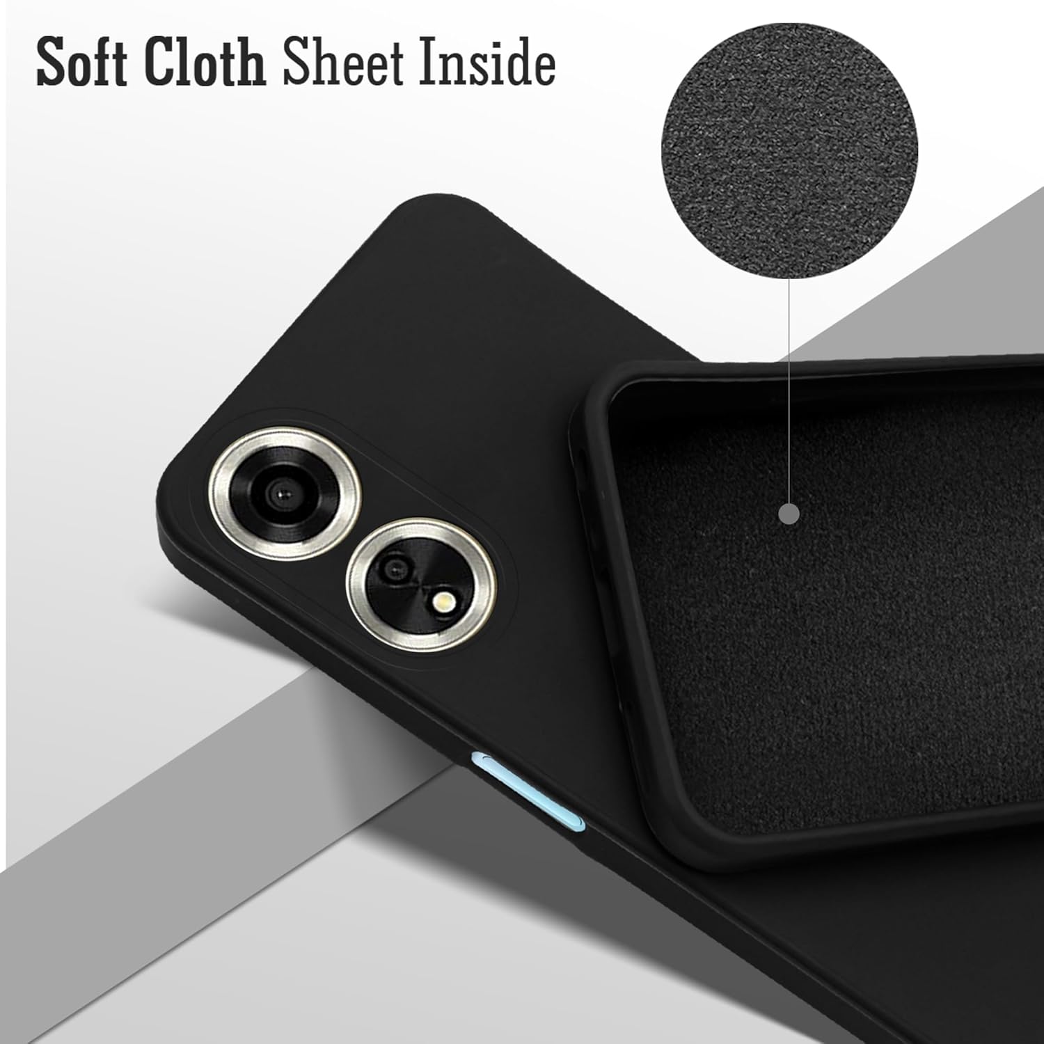 For Oppo A59 5G Back Cover Case(Matte Finish Silicone with Inside Fiber Cloth)