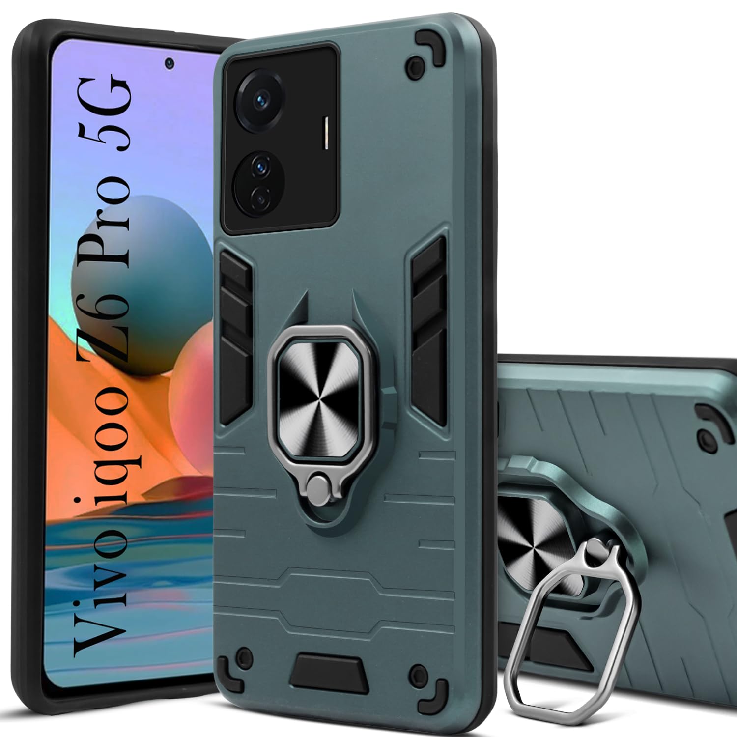 For Vivo iQOO Z6 Pro Back Cover Case (Shockproof Polycarbonate Dual Layer Hybrid Armor)