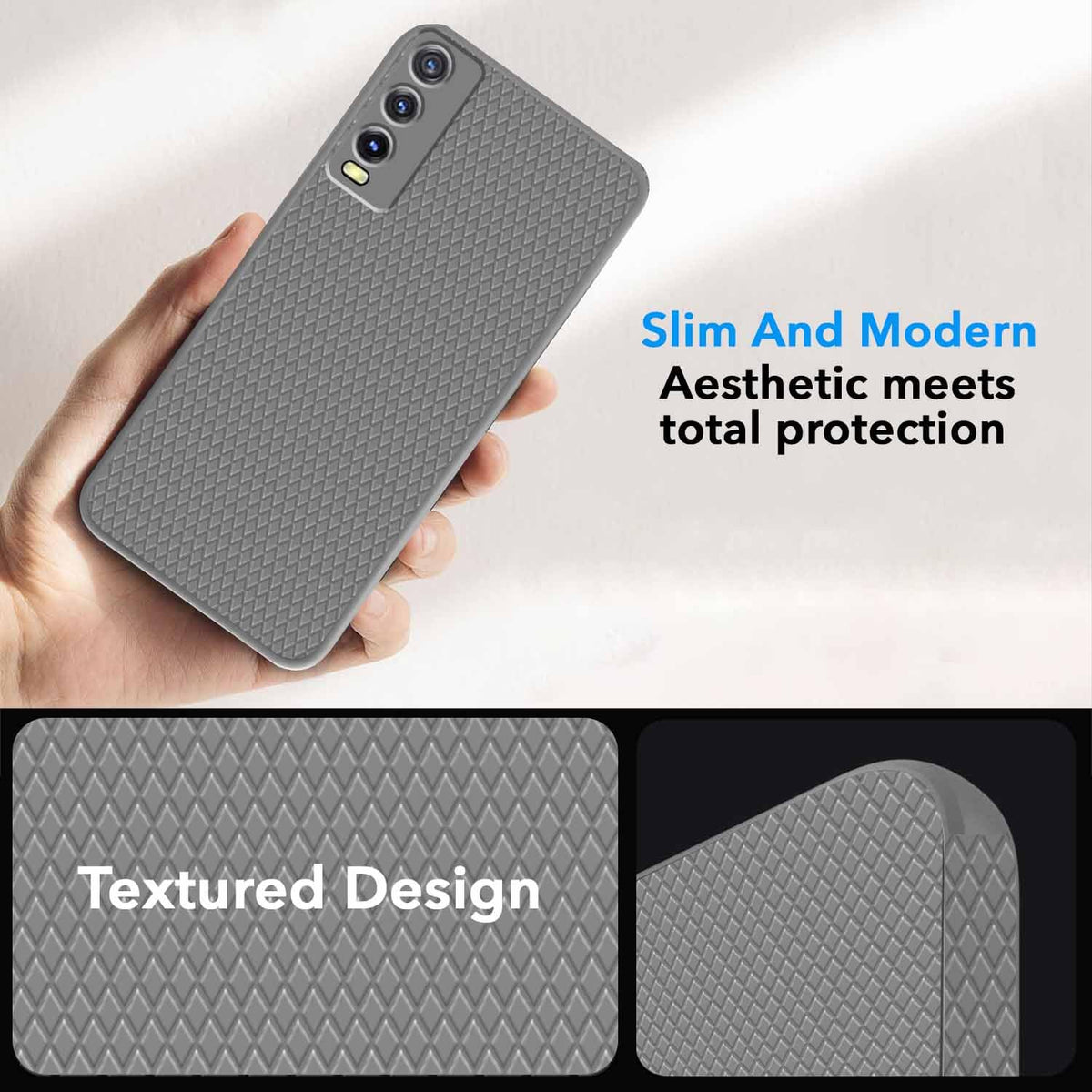 For Vivo Y20 | Y20i Back Cover Case (Liquid Silicone | Side Grip | Camera Protection) (Copy)