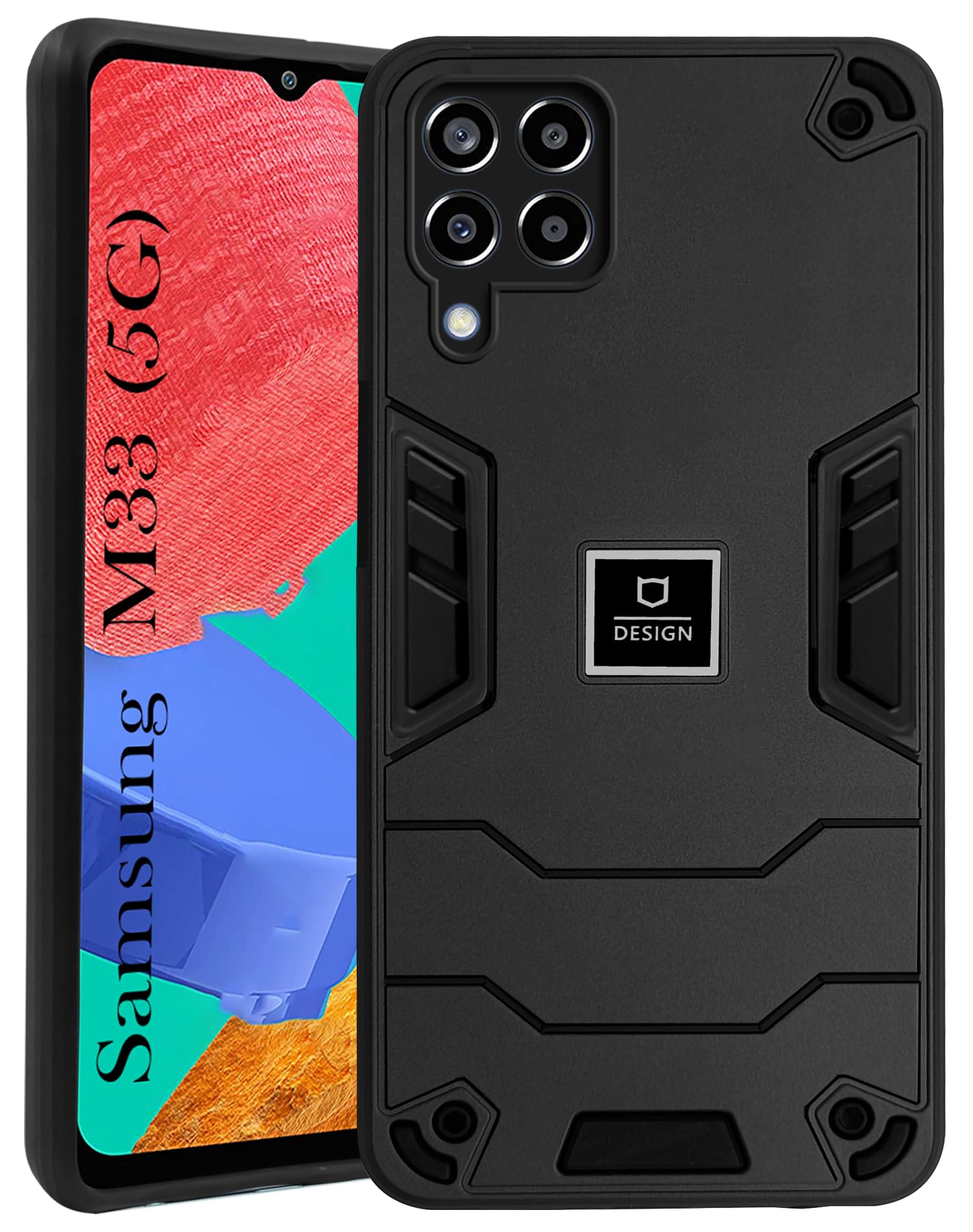For Samsung Galaxy M33 5G Back Cover Case (Lightweight Hybrid Armor Shockproof Polycarbonate| Slim Black)