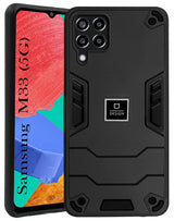 For Samsung Galaxy M33 5G Back Cover Case (Lightweight Hybrid Armor Shockproof Polycarbonate| Slim Black)