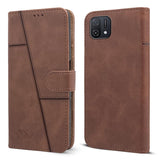 For OPPO A54 Flip Cover Case ( Stitched Leather Finish | Magnetic Closure | Inner TPU | Foldable Stand | Wallet Card Slots