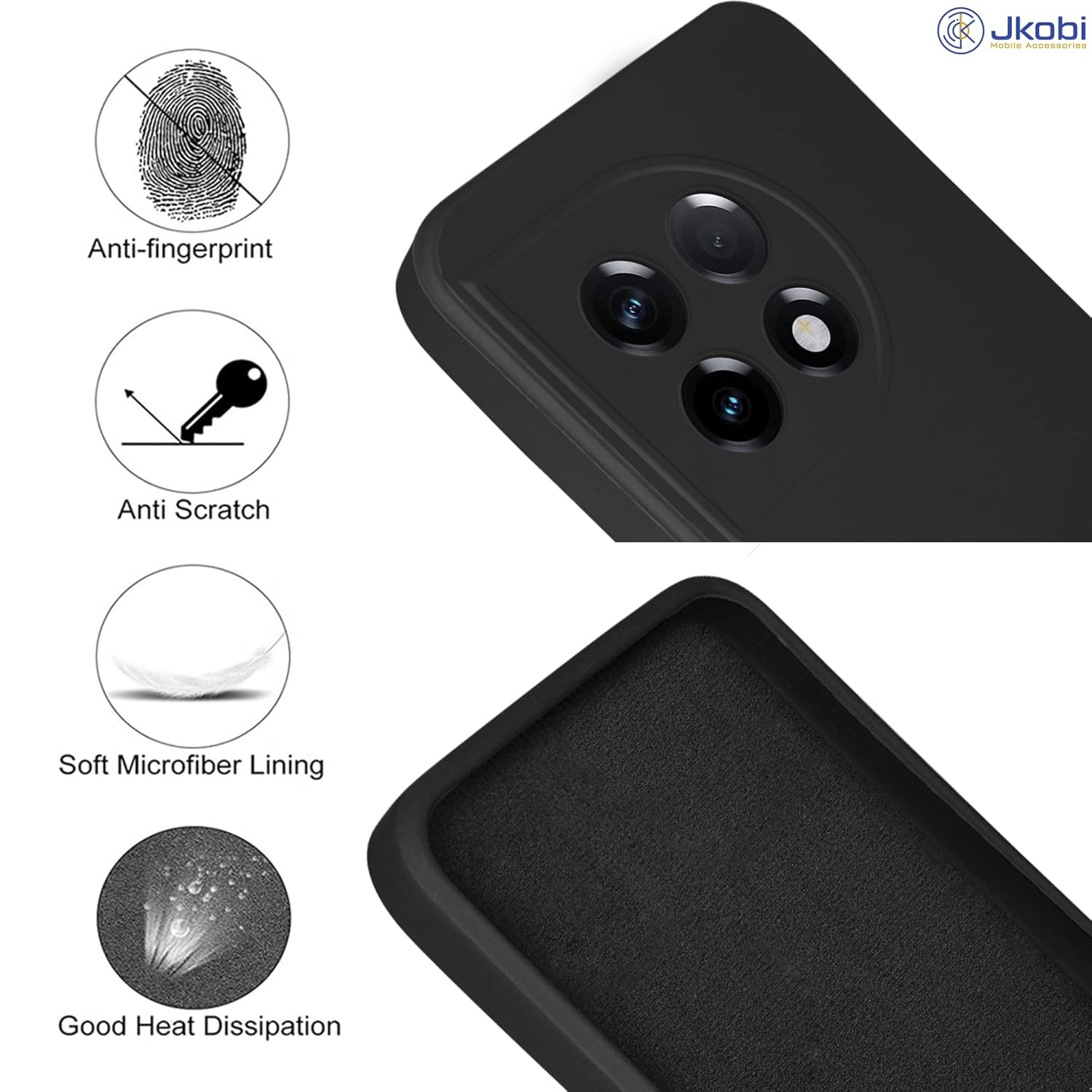 For OnePlus 11R Back Cover Case (Inside Fiber Cloth | Smooth Matte Finish | Elegant Professional Look)
