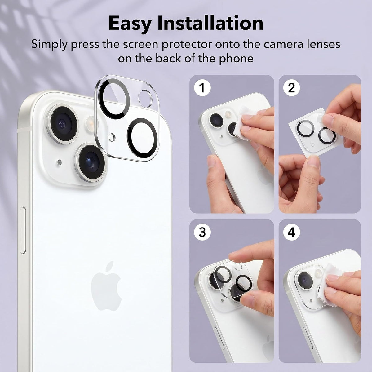 Crystal Clear Camera Lens Protector for iPhone 13 – Sapphire 9H+ Glass, Anti-Scratch, Anti-Drop & Case Friendly