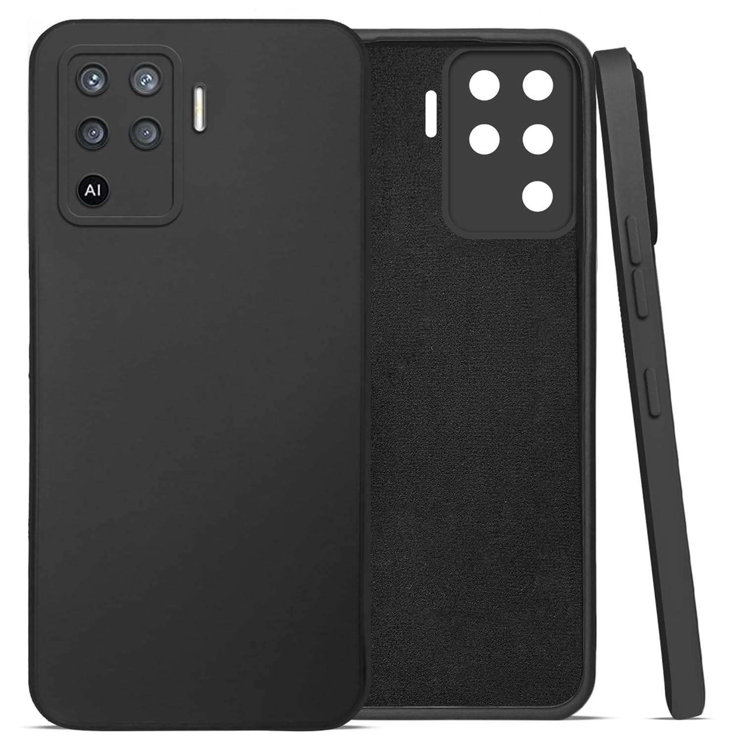 For Oppo F19 Pro Back Cover Case (Matte Silicone with Inside Fiber Cloth)