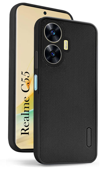 For Realme C55 Back Cover Case (Textured Grip Design | Camera Protetion | Slim and Light Weight | Soft Touch and Feel)