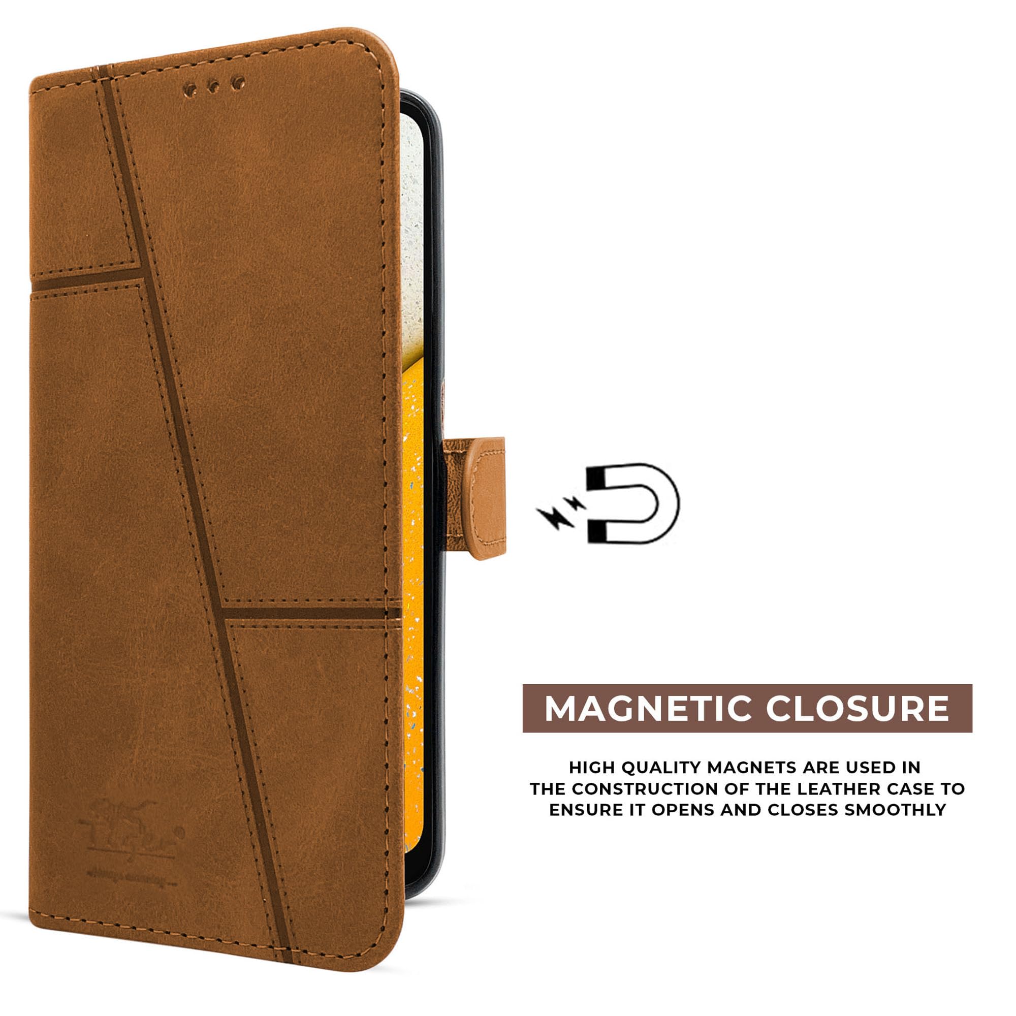For Xiaomi Mi Redmi Note 9S Flip Cover Case (Stitched Leather with Magnetic Closure)