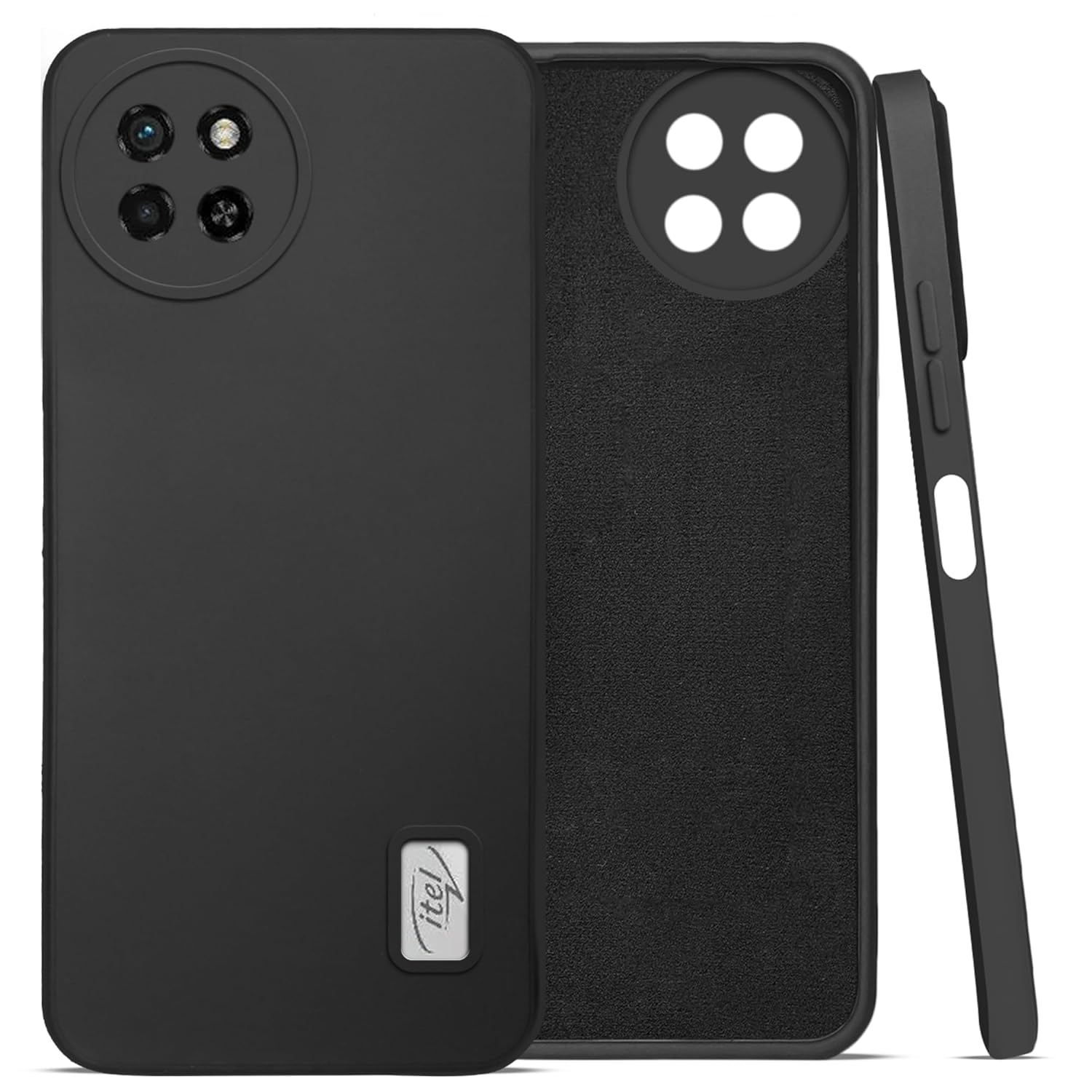 For Itel S23 Back Cover Case (Matte Finish Silicone with Inside Fiber Cloth)