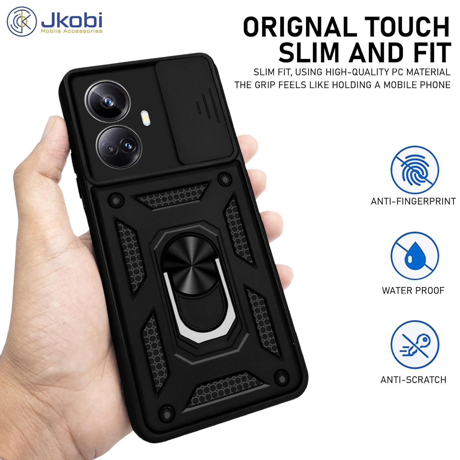 For Realme 10 Pro Plus Back Cover Case (Hybrid Dual Armor Polycarbonate)