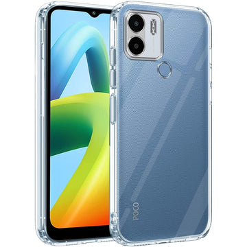 For Poco C50 Back Cover Case (Silicone Crystal Clear | Pure Camera Protection | Soft and Flexible for Charger and Headphone sockets | Shockproof Bumpers)