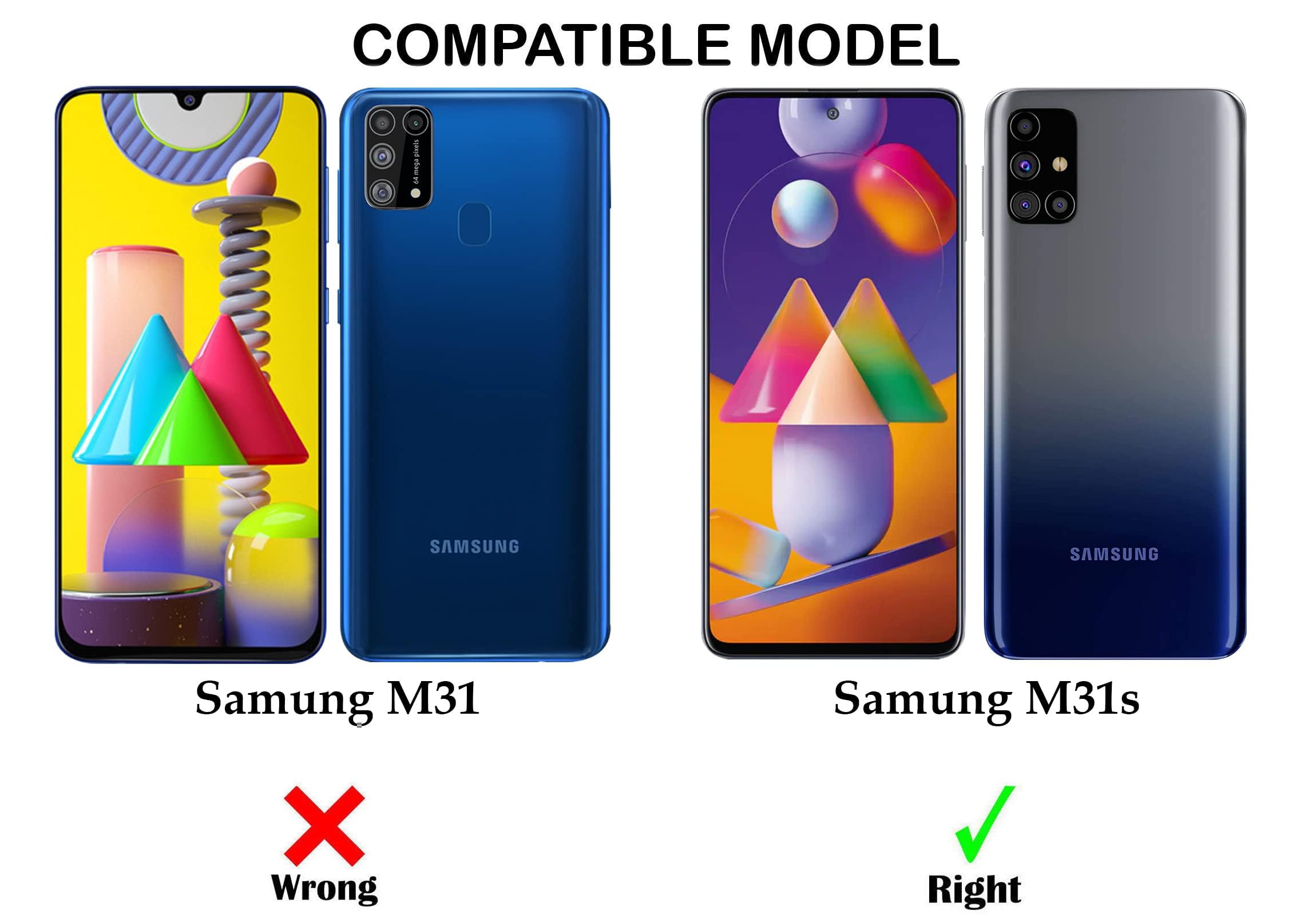 For Samsung Galaxy M31s Back Cover Case Hybrid (Shockproof with Polycarbonate Clear Panel | Professional Black)