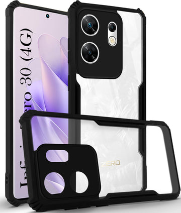 For Infinix Zero 30 4G Back Cover Case (Shockproof with Polycarbonate Clear Panel)