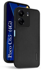 For Poco C65 Back Cover Case (Hybrid Armor Case | Carbon Fiber Shockproof | Soft and Flexible)