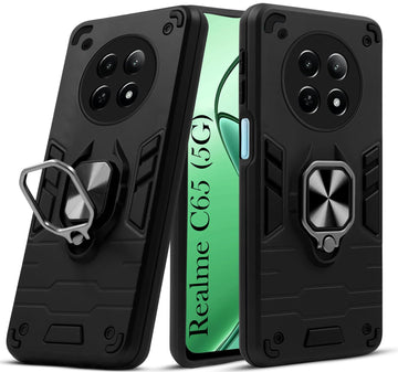 For Realme C65 5G Back Cover Case (Shockproof Polycarbonate Dual Layer Hybrid Armor)