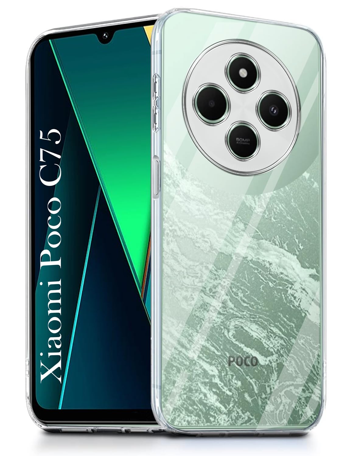 For POCO C75 | Poco M7 Back Cover (Silicone Clear Shockproof Case with Camera Protection | Soft and Flexible | Transparent)