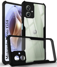 For Motorola Moto G54 Back Case Cover ( Silicone Clear Shockproof Case with Camera Protection | Soft and Flexible | Transparent)