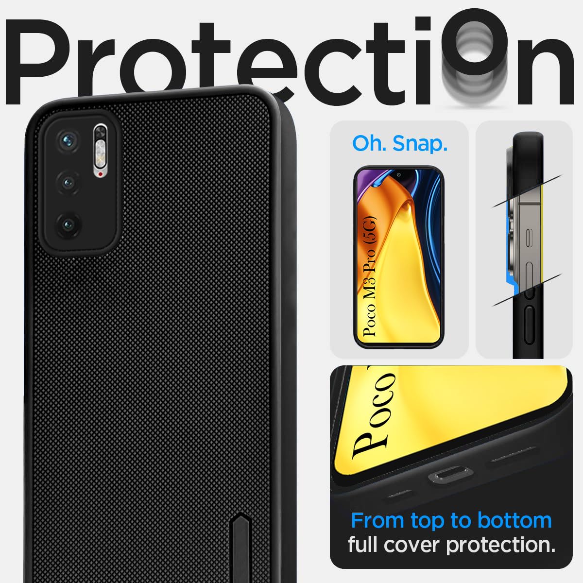 For Poco M3 Pro 5G Back Cover Case (Textured Grip Design | Camera Protetion | Slim and Light Weight | Soft Touch and Feel)