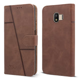 For Samsung Galaxy J2 2018 Flip Cover Case (Stitched Leather Finish | Magnetic Closure | Inner TPU | Foldable Stand | Wallet Card Slots)