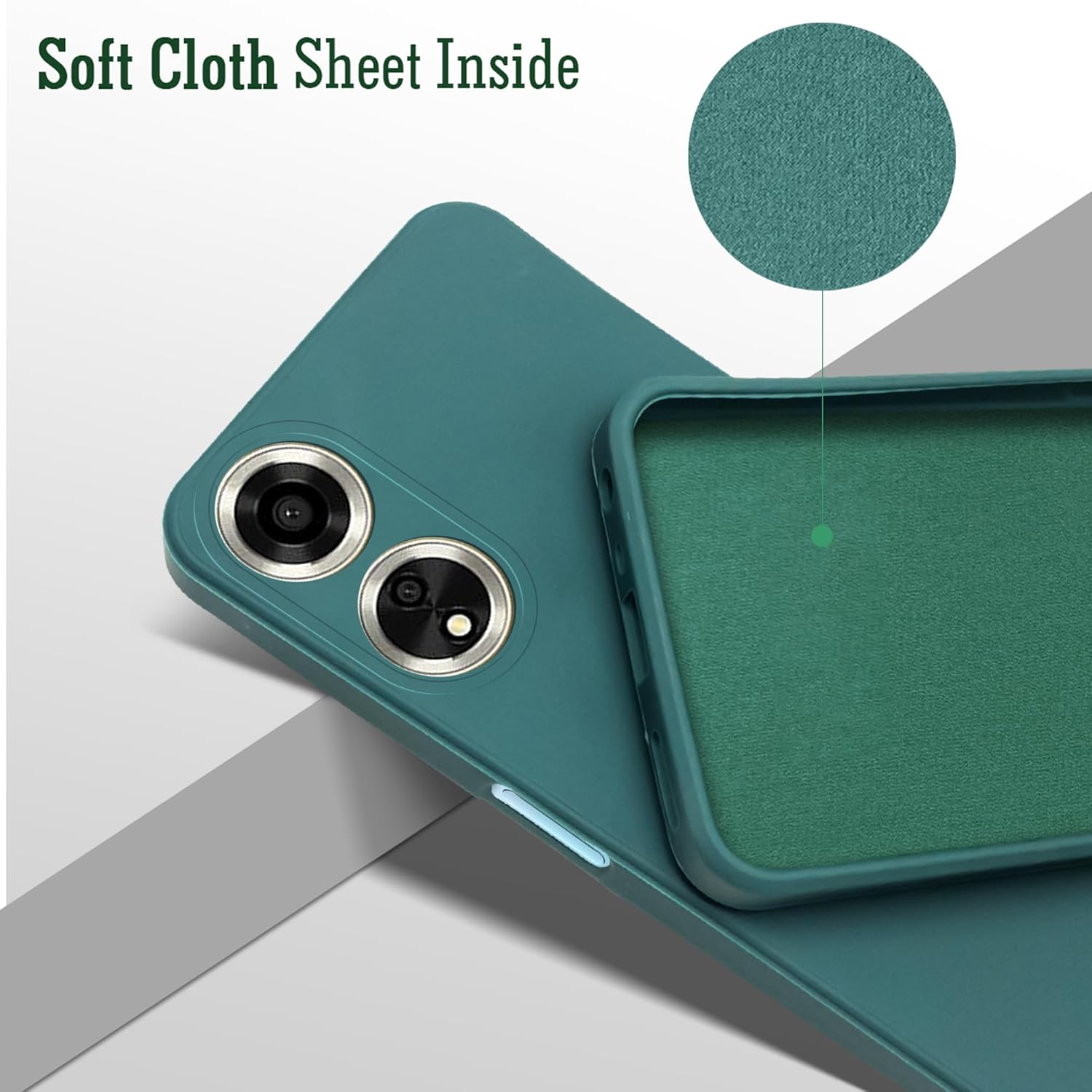 For Oppo A59 5G Back Cover Case(Matte Finish Silicone with Inside Fiber Cloth)