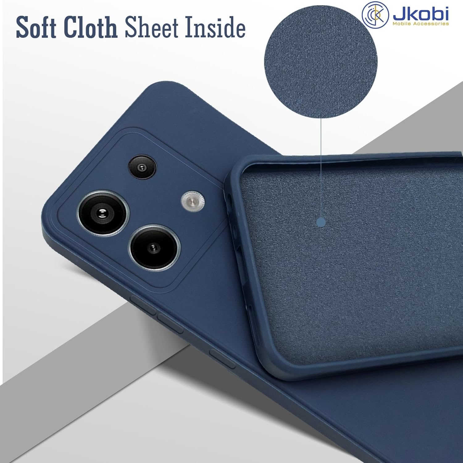 For Redmi Note 13 Pro Back Cover Case (Matte Finish Silicone with Inside Fiber Cloth)
