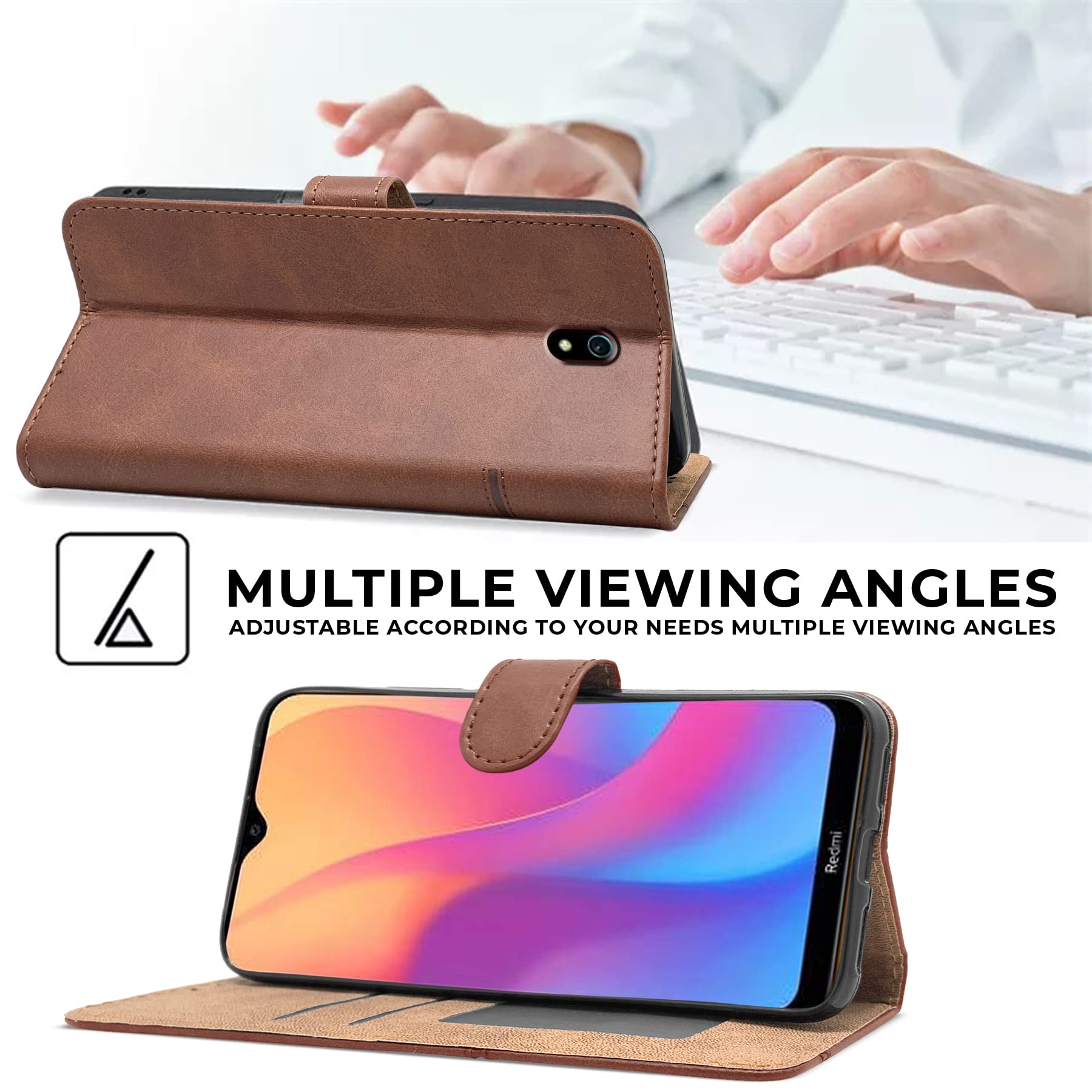 For Xiaomi Mi Redmi 8A Flip Cover Case (Professional Dual Leather Finish)